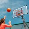 Black 19-Inch Rim Adjustable Outdoor Basketball Hoop with Wheels and Heavy-Duty Steel Base